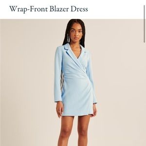 Abercrombie Wrap Front Blazer Dress in WHITE